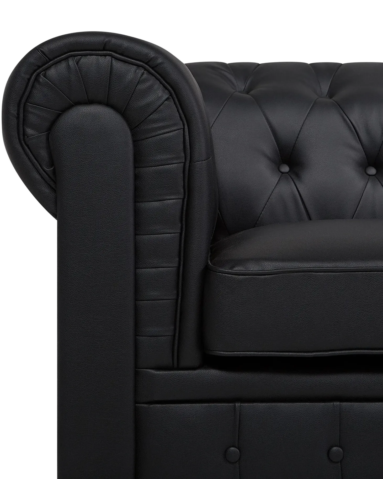 Lænestol CHESTERFIELD Kunstlæder Sort