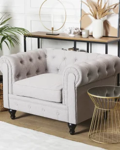 Lænestol CHESTERFIELD Lysegrå