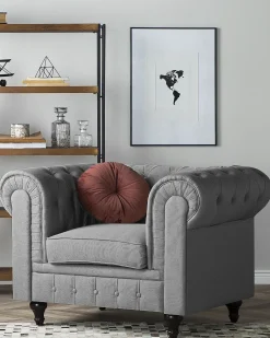Lænestol CHESTERFIELD Lysegrå