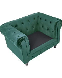 Lænestol CHESTERFIELD Velour Smaragdgrøn