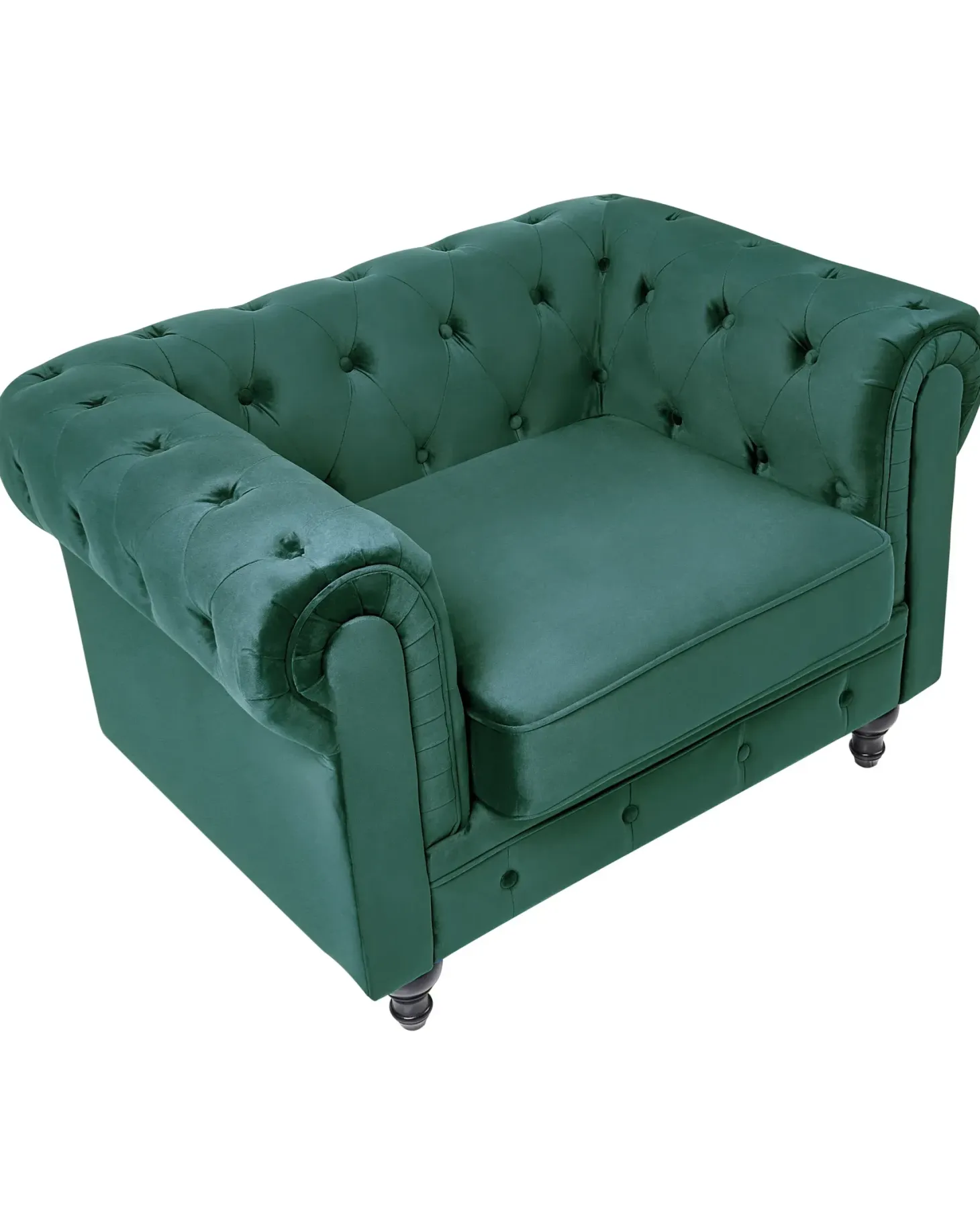 Lænestol CHESTERFIELD Velour Smaragdgrøn