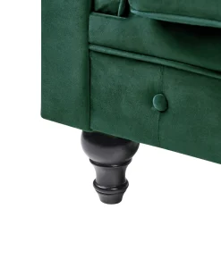 Lænestol CHESTERFIELD Velour Smaragdgrøn
