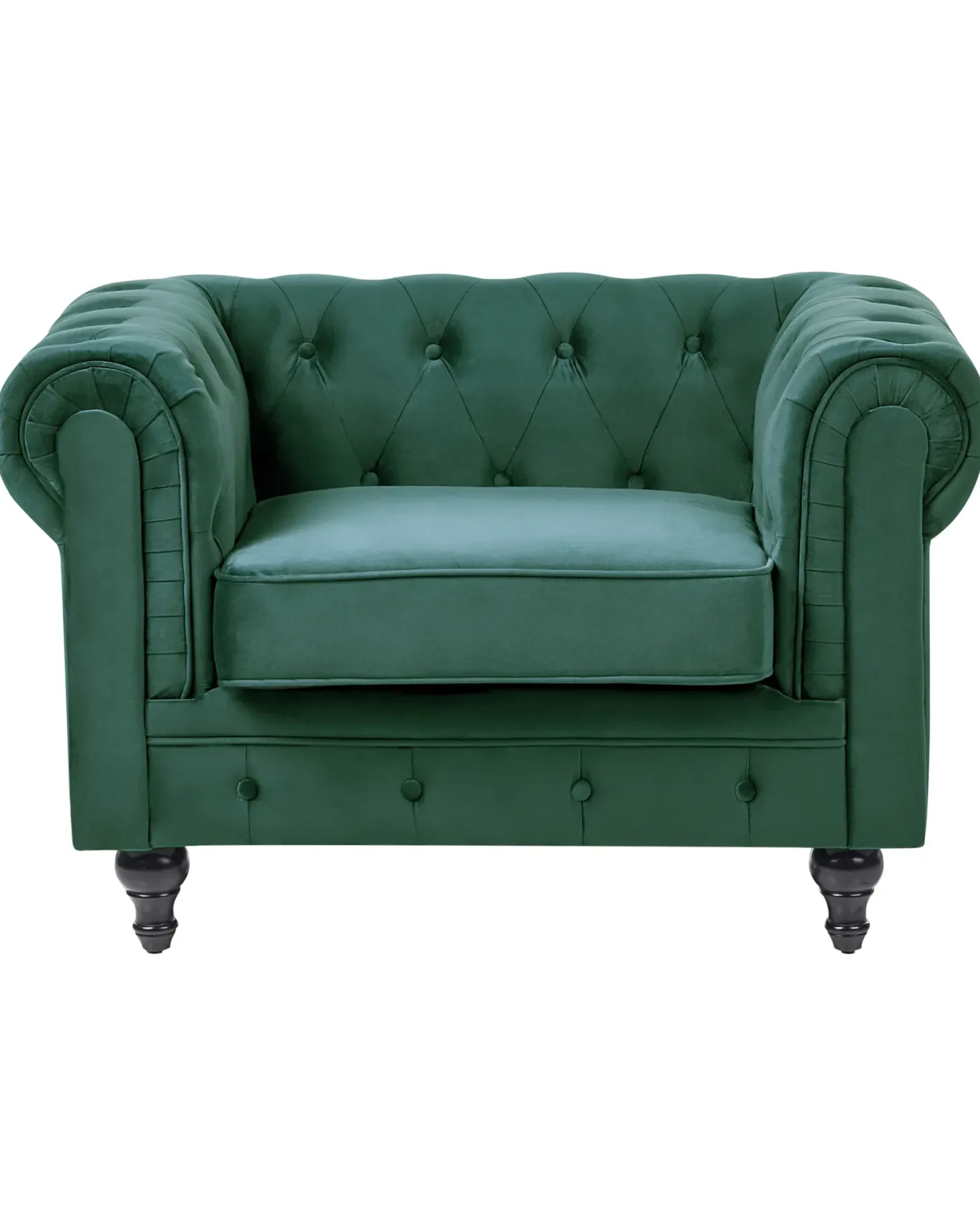 Lænestol CHESTERFIELD Velour Smaragdgrøn