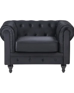 Lænestol CHESTERFIELD Velour Sort