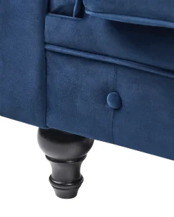 Lænestol CHESTERFIELD Velour Navy Blå