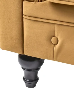 Lænestol CHESTERFIELD Velour Guld