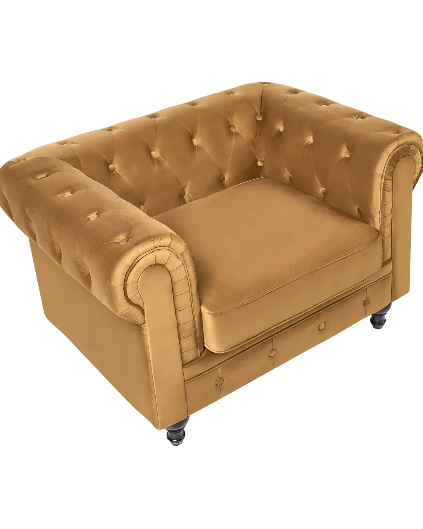Lænestol CHESTERFIELD Velour Guld