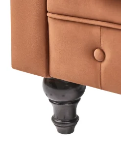 Lænestol CHESTERFIELD Velour Guldbrun