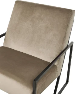 Lænestol DELARY Velour Brungrå