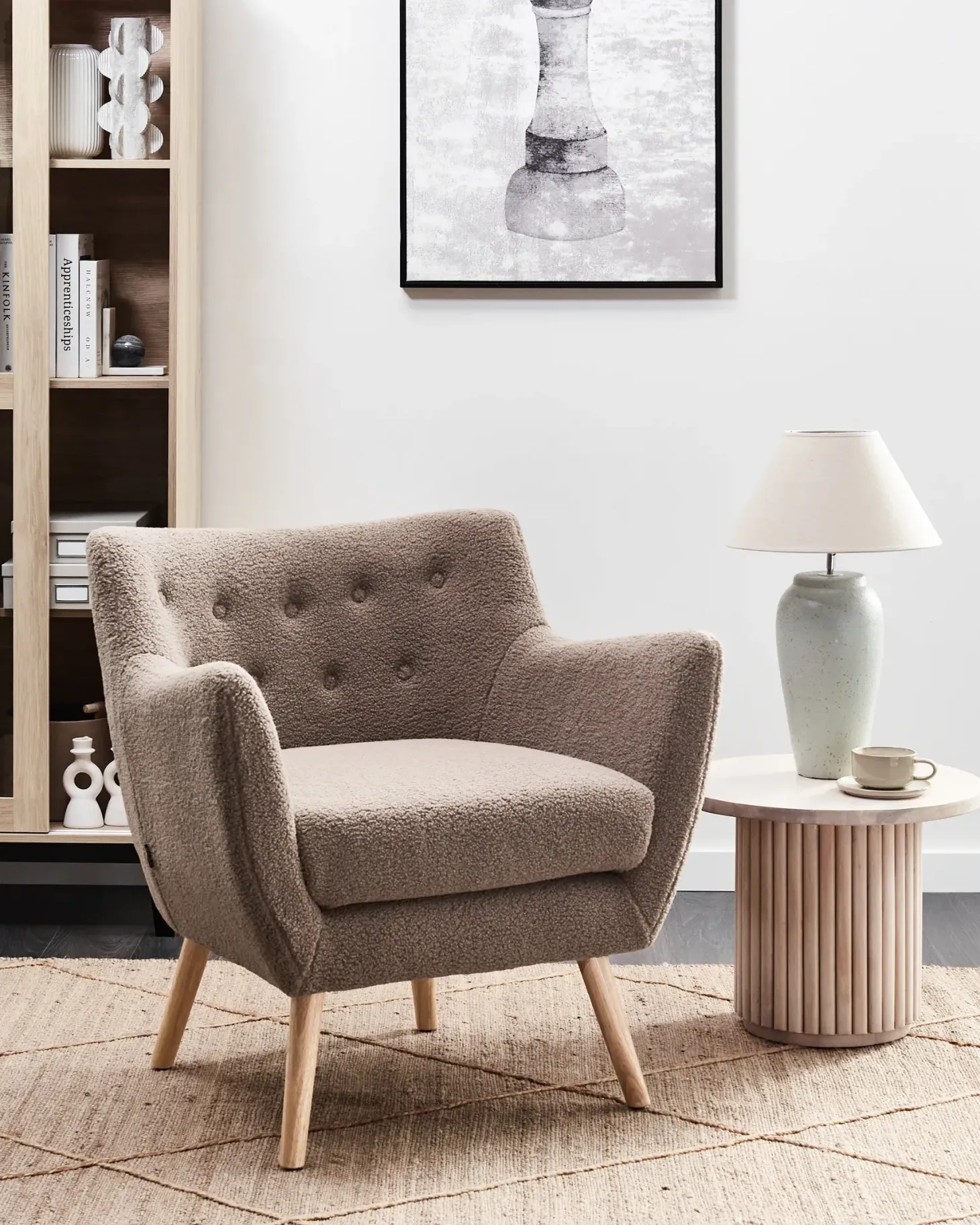 Lænestol DRAMMEN Boucle Brun