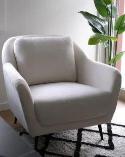 Lænestol EIBY Chenille Hvid