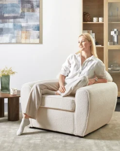Lænestol ELLEDE Boucle Lys Beige