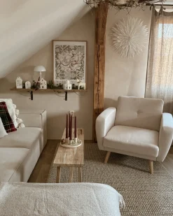 Lænestol FLORLI Lys Beige