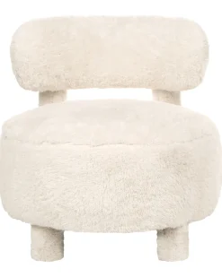 Lænestol HAMINA Kunstig pels Lys Beige