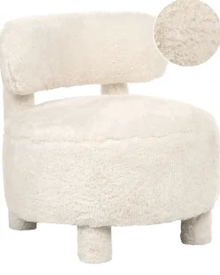 Lænestol HAMINA Kunstig pels Lys Beige