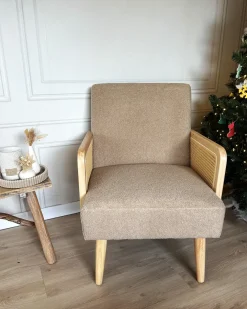 Lænestol HOJBY Boucle Sand Beige