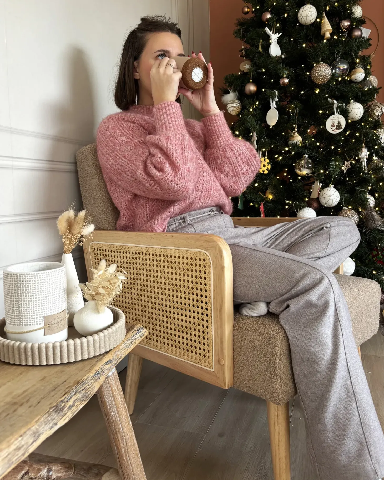 Lænestol HOJBY Boucle Sand Beige