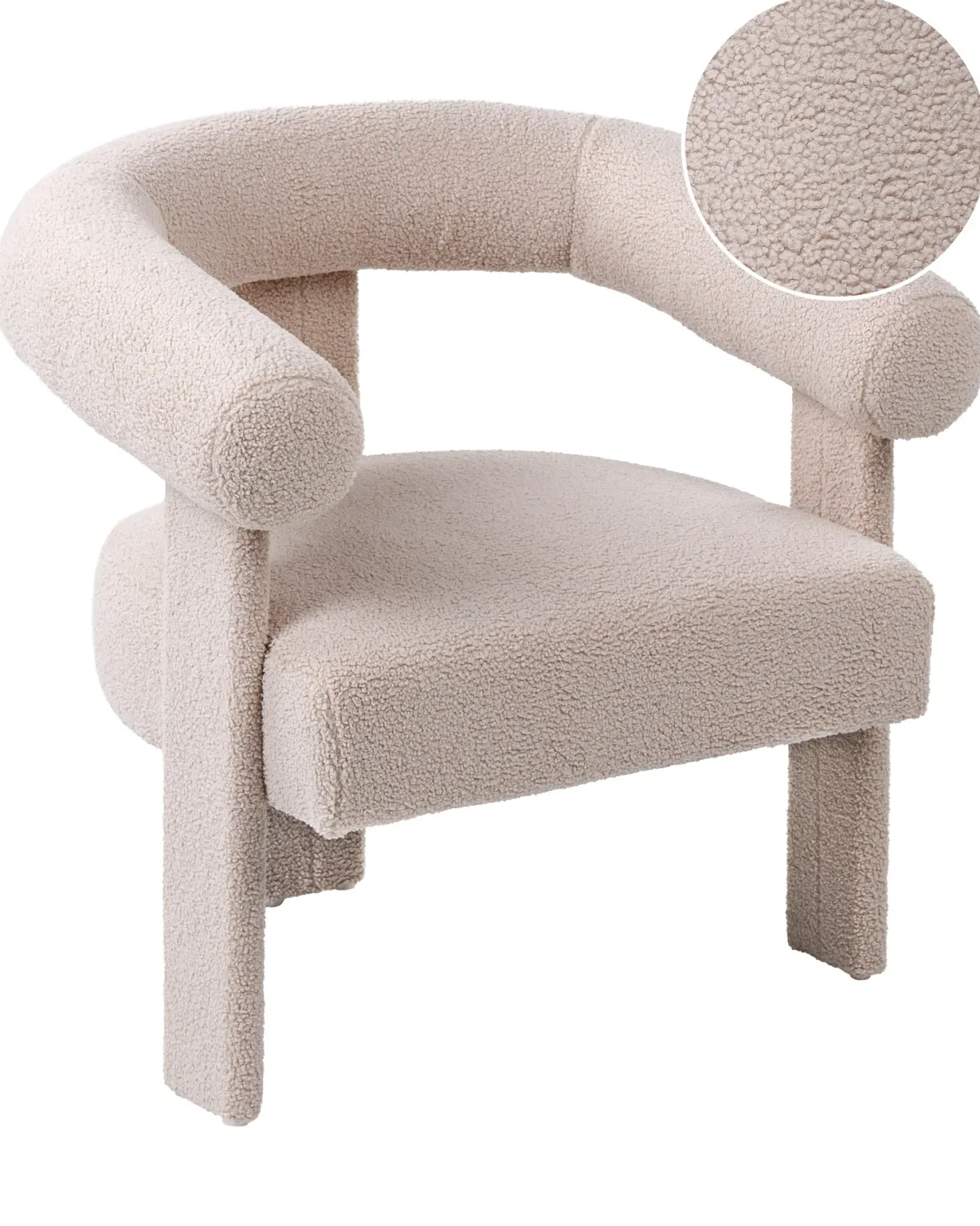 Lænestol ILBRO Boucle Lys Beige