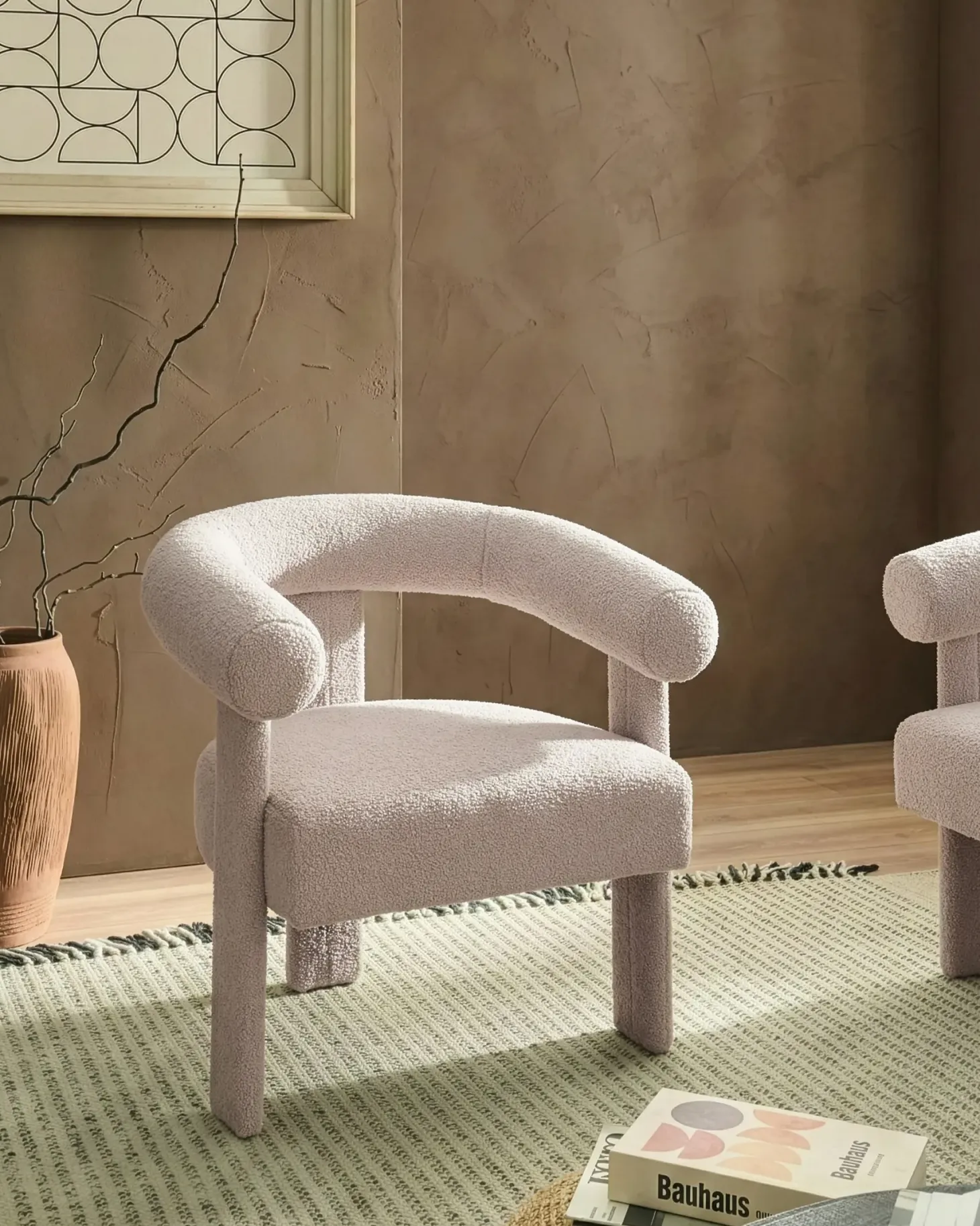 Lænestol ILBRO Boucle Lys Beige