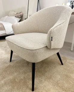 Lænestol KAYLA Boucle Lys Beige