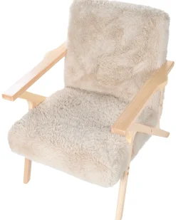 Lænestol KISA Kunstig pels Lys Beige