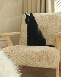 Lænestol KISA Kunstig pels Lys Beige