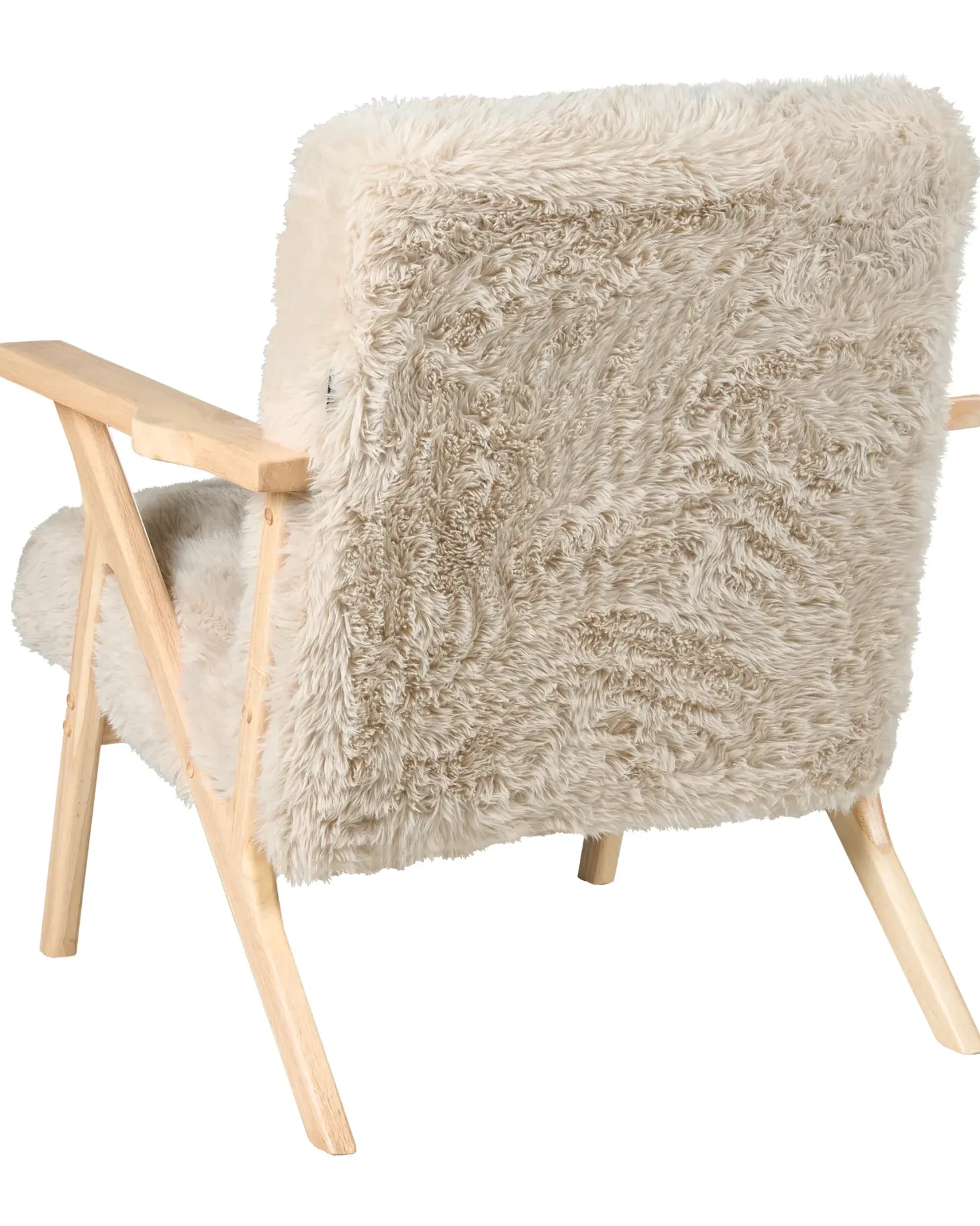Lænestol KISA Kunstig pels Lys Beige