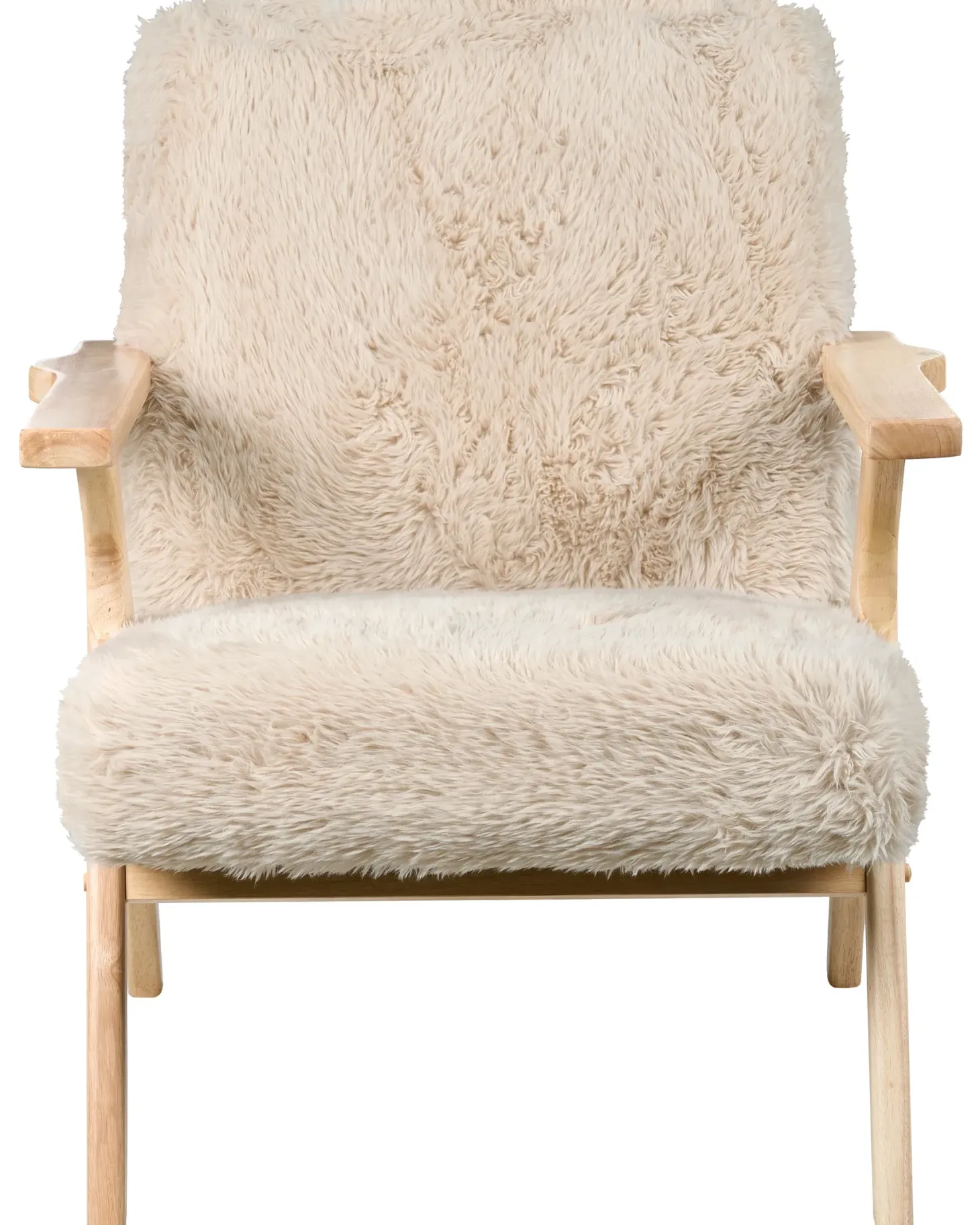 Lænestol KISA Kunstig pels Lys Beige