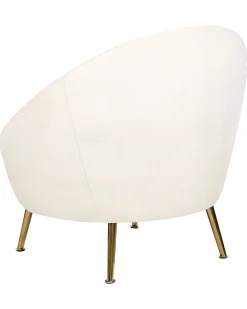 Lænestol LANGA Velour Cremehvid