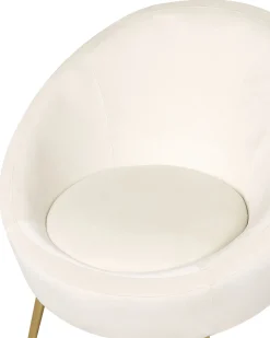 Lænestol LANGA Velour Cremehvid