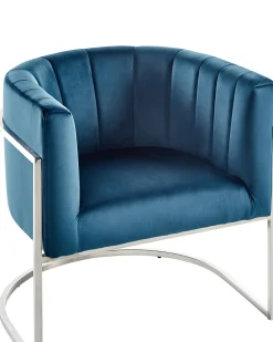 Lænestol LARVIK Velour Blå