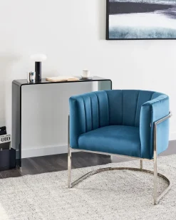 Lænestol LARVIK Velour Blå