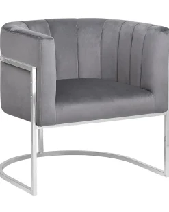 Lænestol LARVIK Velour Grå