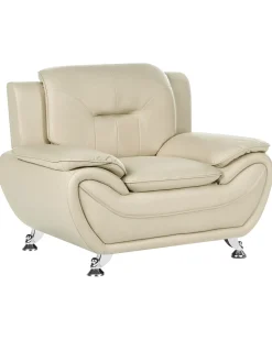 Lænestol LEIRA Kunstlæder Beige