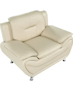 Lænestol LEIRA Kunstlæder Beige