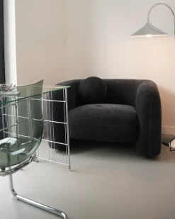 Lænestol LEIREN Chenille Sort