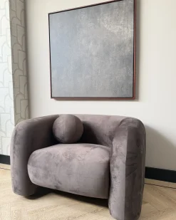 Lænestol LEIREN Velour Mørkebrun