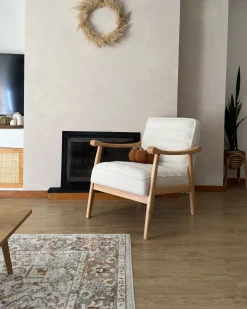 Lænestol LEKNES Boucle Cremehvid