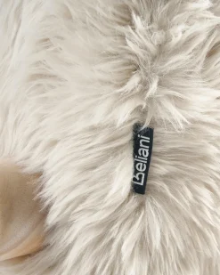 Lænestol LEKNES Kunstig pels Lys Beige