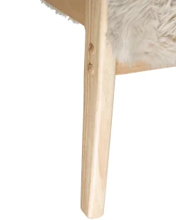 Lænestol LEKNES Kunstig pels Lys Beige