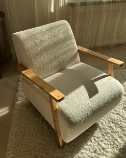 Lænestol LESJA Boucle Lys Beige