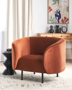 Lænestol LOEN Velour Orange