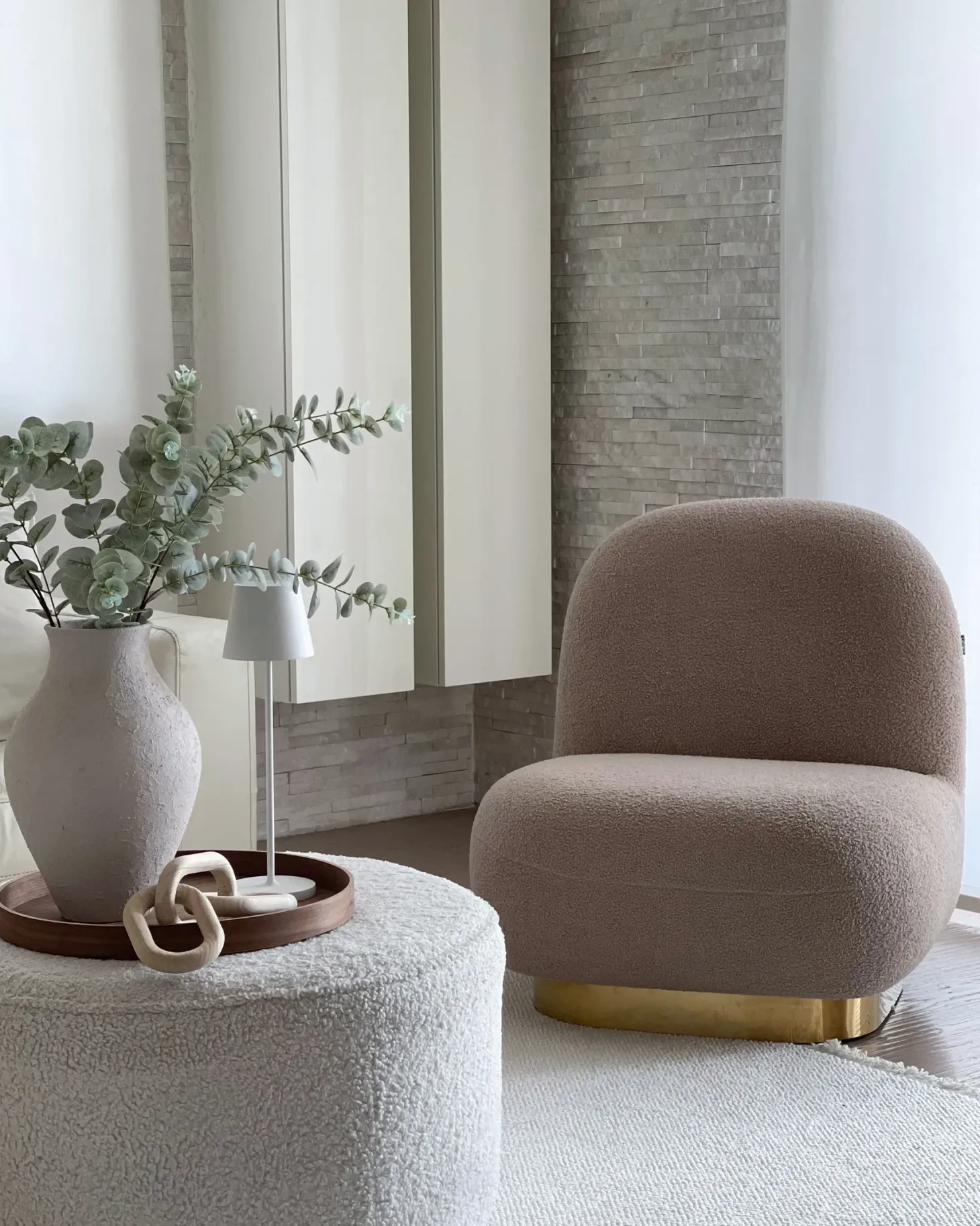 Lænestol LOVIISA Boucle Beige