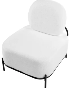 Lænestol LUNDE Boucle Hvid