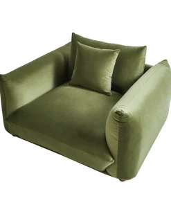 Lænestol LUVOS Velour Grøn