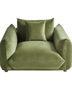 Lænestol LUVOS Velour Grøn