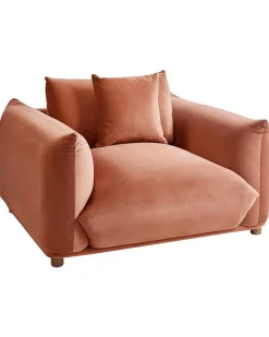 Lænestol LUVOS Velour Guldbrun
