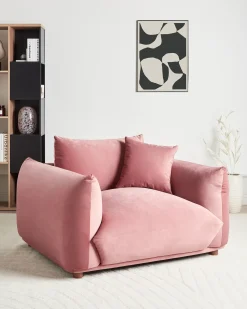 Lænestol LUVOS Velour Lyserød