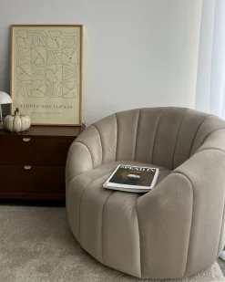 Lænestol MALUNG Velour Beige