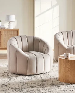 Lænestol MALUNG Velour Beige